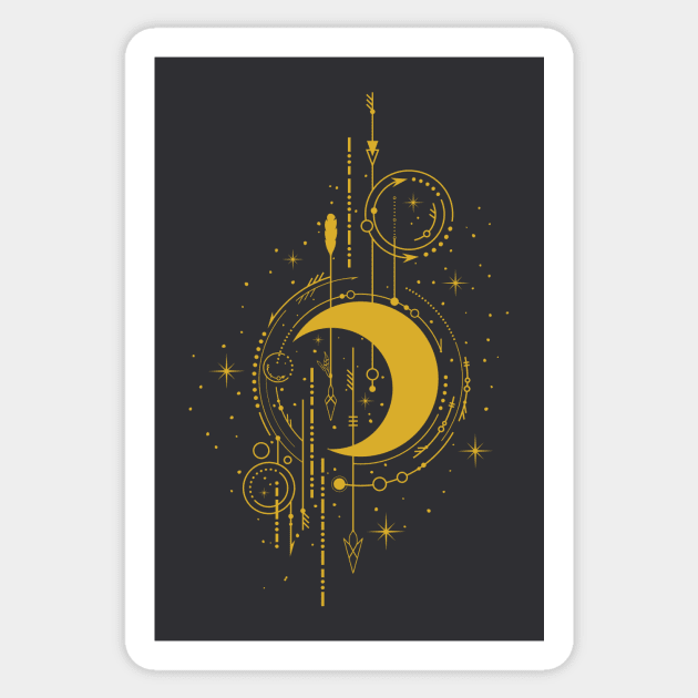 Vintage Celestial Mystical Crescent Moon Sticker by SLAG_Creative